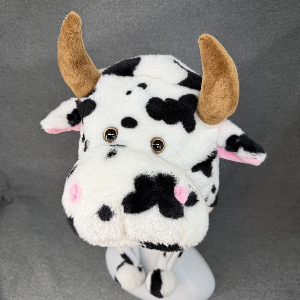 Hat Animals Cow Cap OSFM White & Black Cute Emo Scene Rave Y2K Animal Pattern